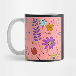 Rose tulip daisy lavender pattern Mug